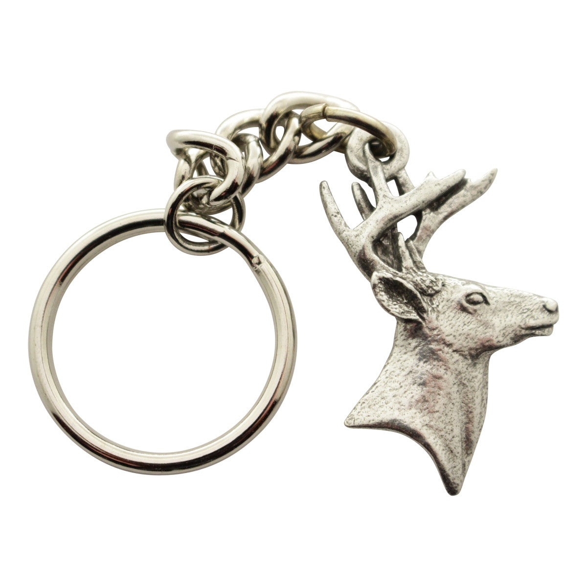 Buck Head Keychain ~ Antiqued Pewter ~ Keychain ~ Sarah's Treats & Treasures